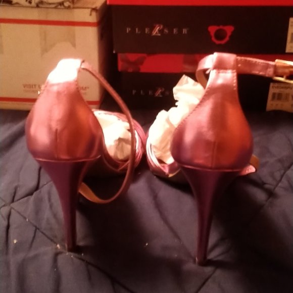 Brash Odessa Pink Rose Strappy Heels Size 13m With Box - Picture 3 of 10
